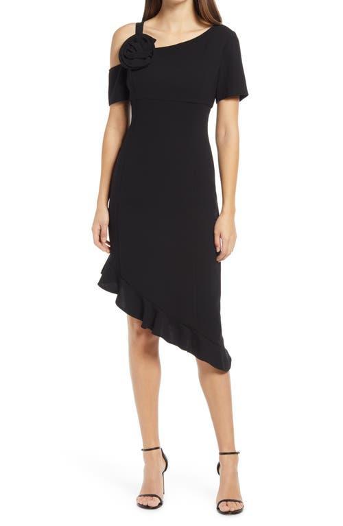 Shani Cold Shoulder Ruffle Crepe Dress Product Image