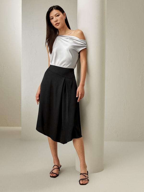 Versatile Asymmetrical Silk Skirt Product Image