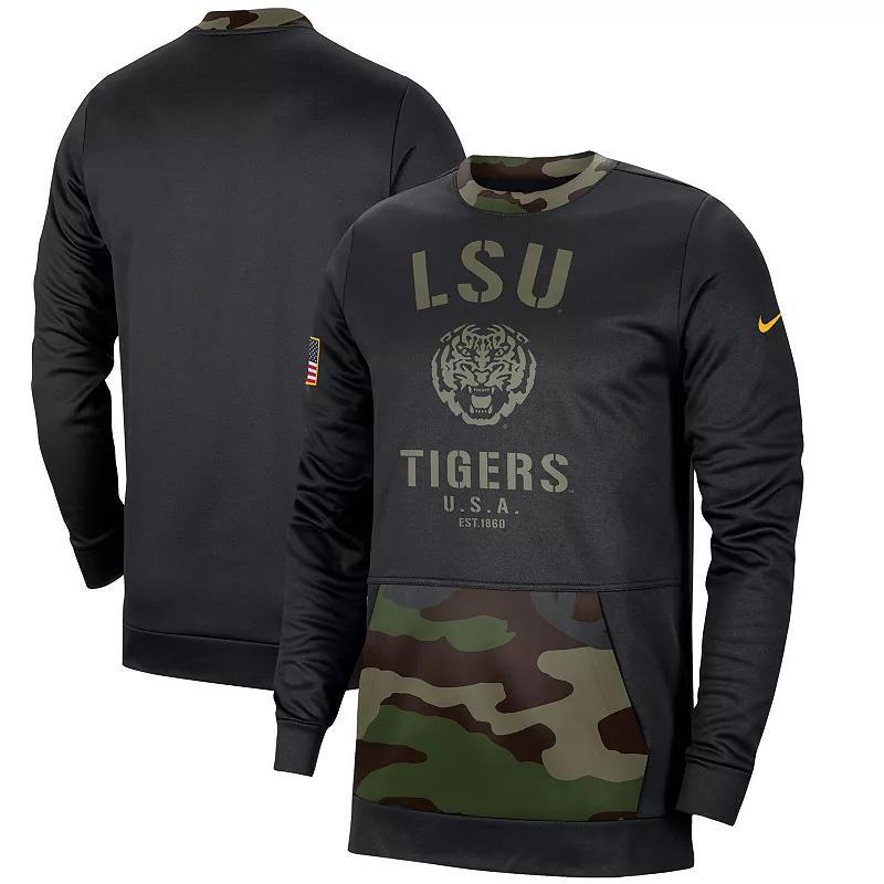 Mens Nike /Camo LSU Tigers Military Appreciation Performance Pullover Sweatshirt Product Image