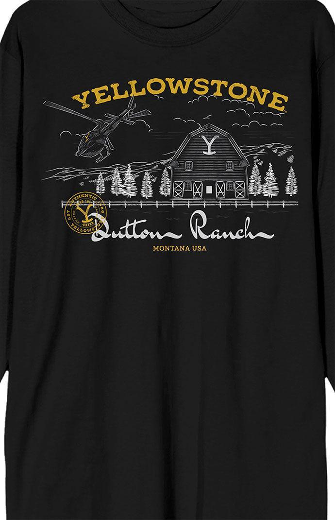 PacSun Mens Yellowstone Dutton Ranch Long Sleeve T-Shirt - Blackmall Product Image