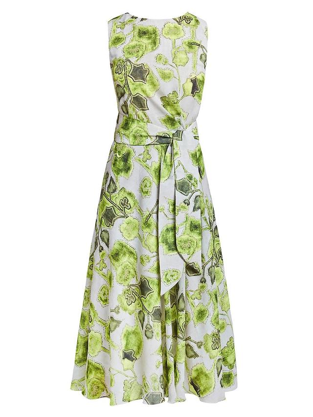 Womens Leafy Fit-&-Flare Midi-Dress Product Image