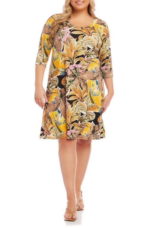 Karen Kane Floral Three-Quarter Sleeve Jersey Dress Product Image