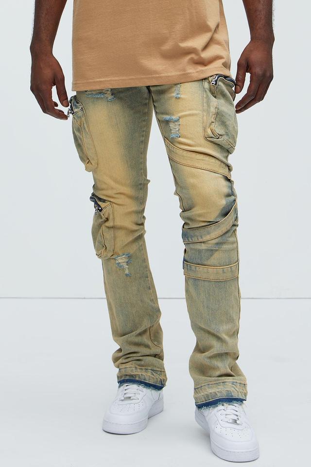 Find Out Cargo Flare Jeans - Vintage Wash Product Image