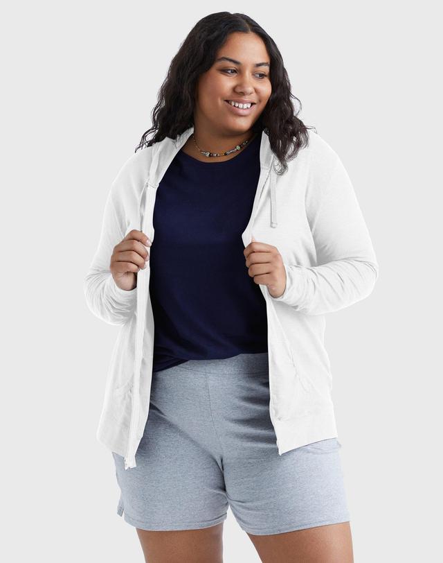 Hanes Just My Size Womens Full-Zip Slub Hoodie (Plus ) Dada Grey Heather 5X Product Image