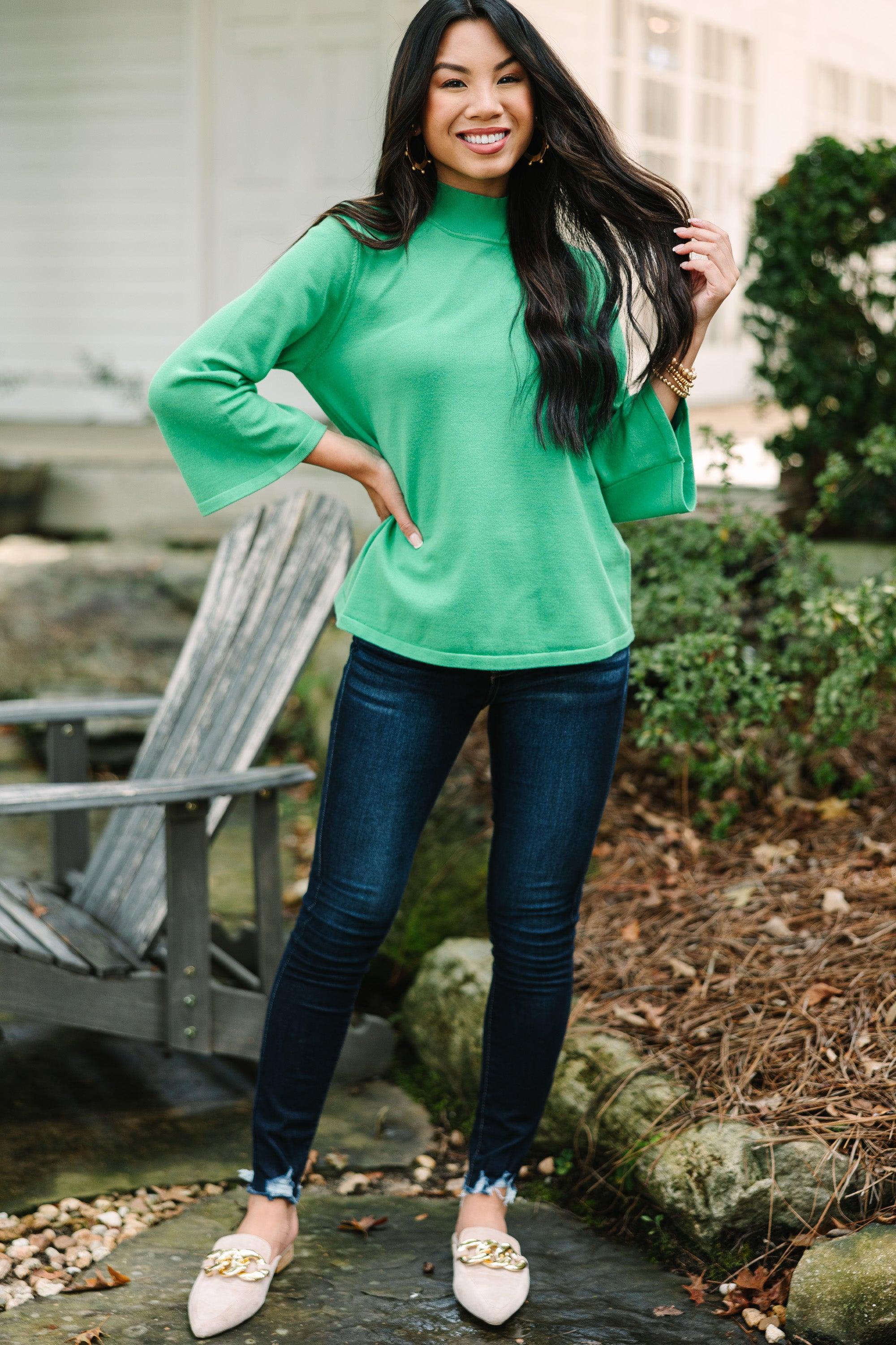 Take You There Kelly Green Sweater Female Product Image