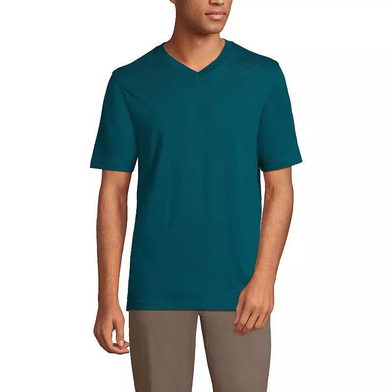 Big & Tall Lands End Super-T V-neck Tee, Mens Flax Grey Product Image