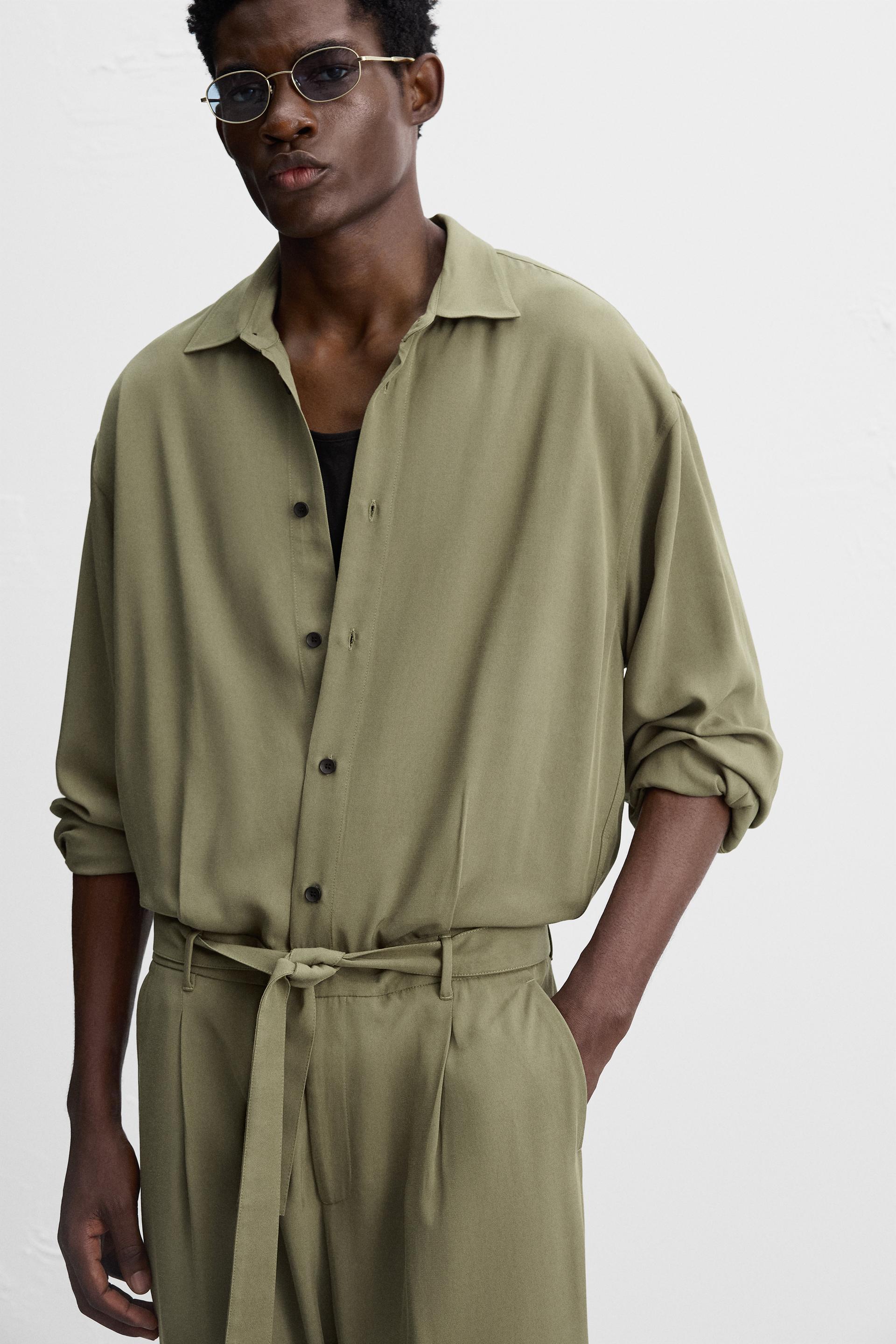 VISCOSE JUMPSUIT WITH BELT Product Image