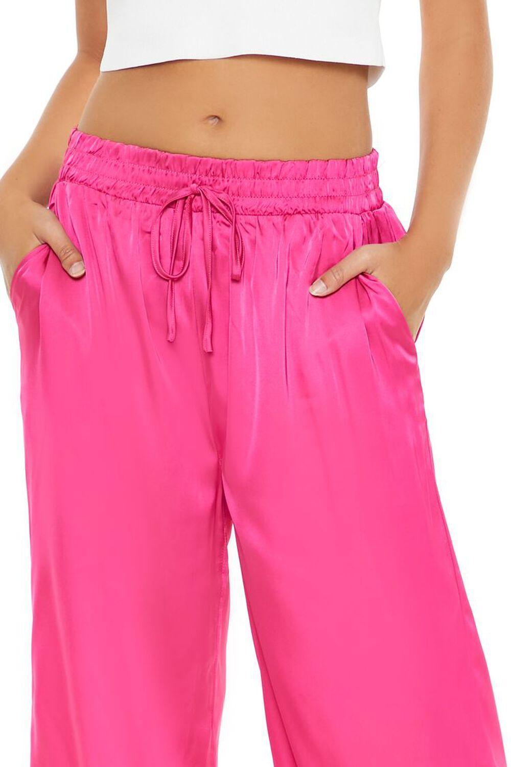 Satin Wide-Leg Drawstring Pants | Forever 21 Product Image