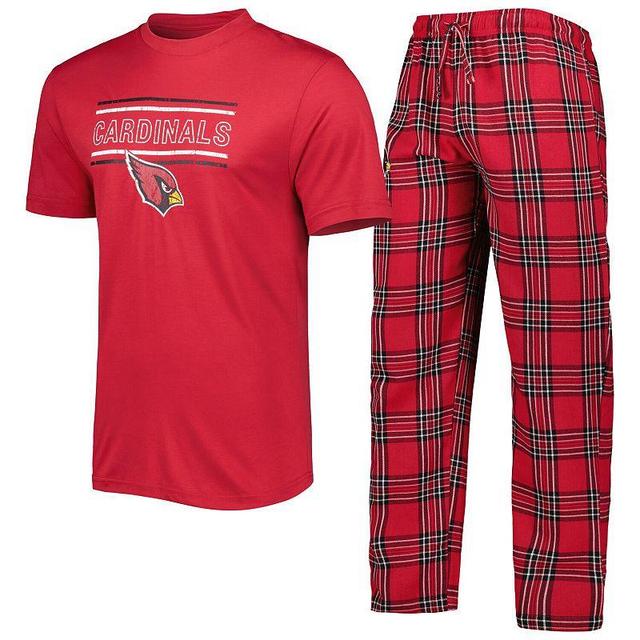 Mens Concepts Sport Cardinal/Black Arizona Cardinals Badge Top & Pants Sleep Set Product Image