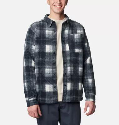 Mens Columbia Steens Mountain Plaid Shirt Jacket Blue Red Omblur Product Image