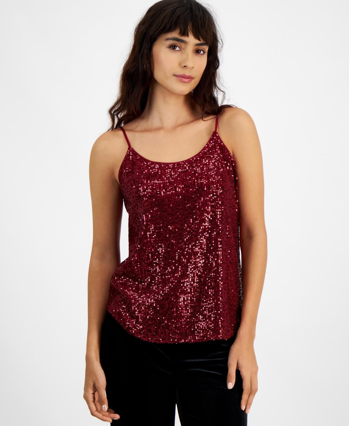 Bar Iii Womens Sequin Sleeveless Top, Created for Macys Product Image