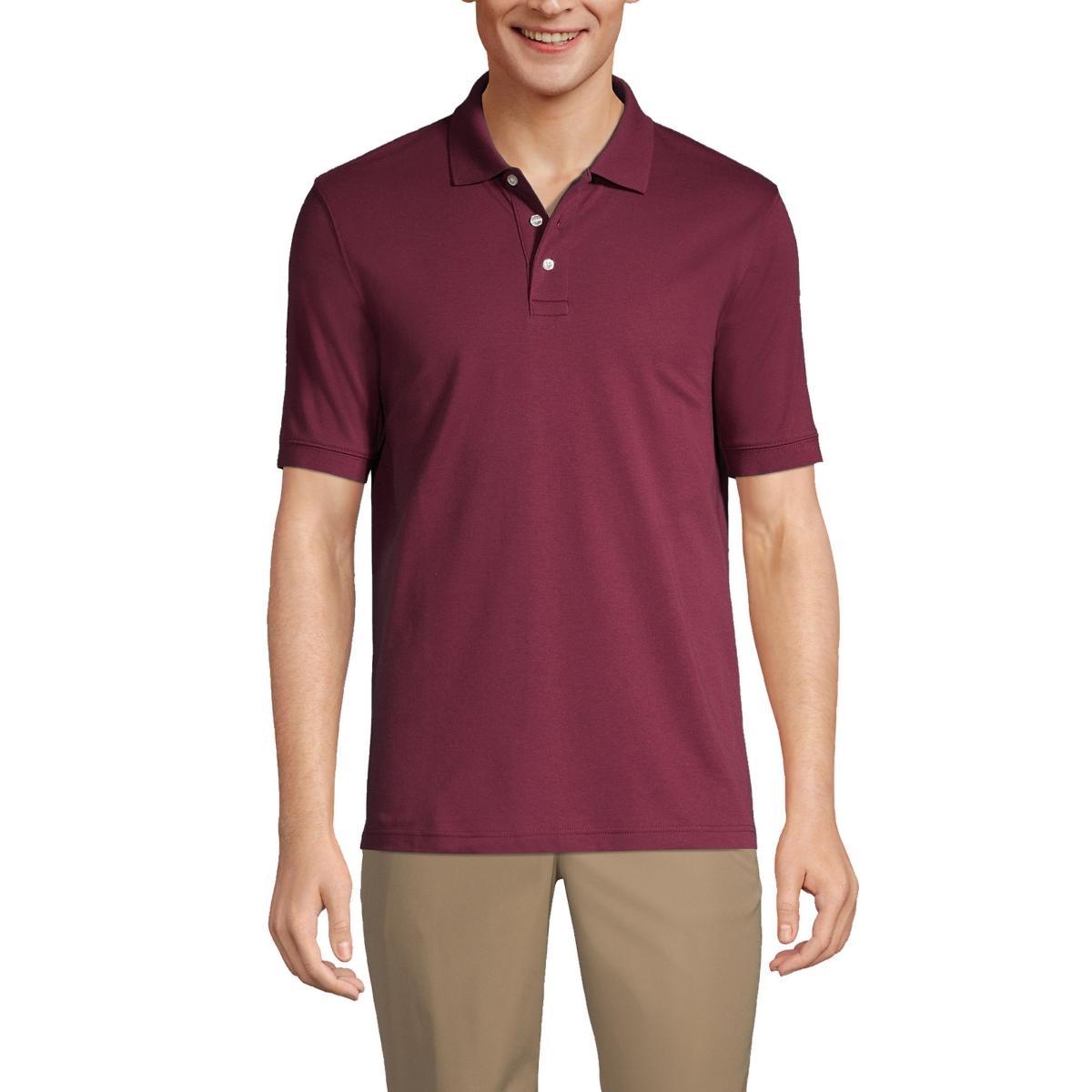 Men's Short Sleeve Interlock Polo Shirt - Lands' End Product Image