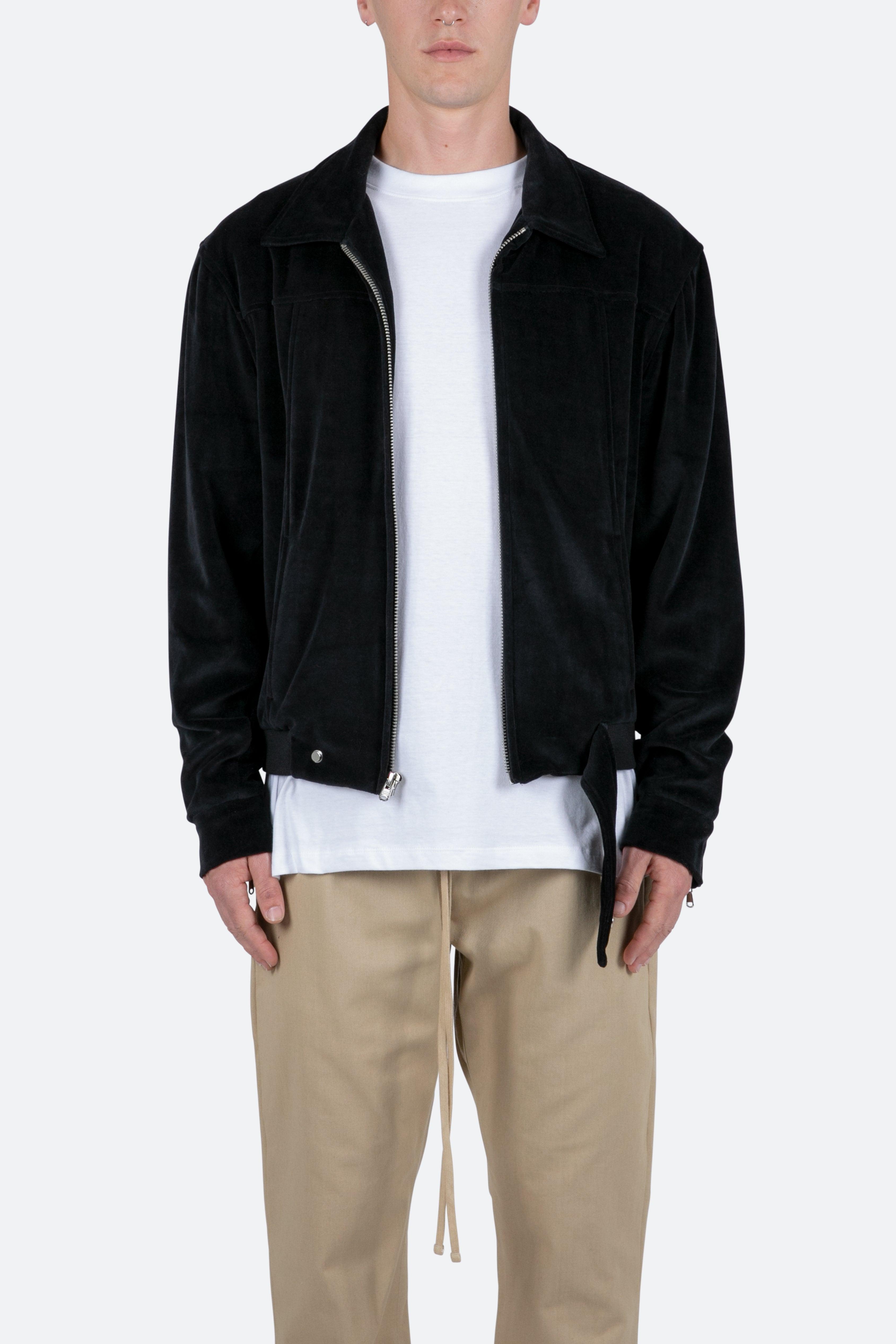 Velour Pilot Jacket - Black Product Image