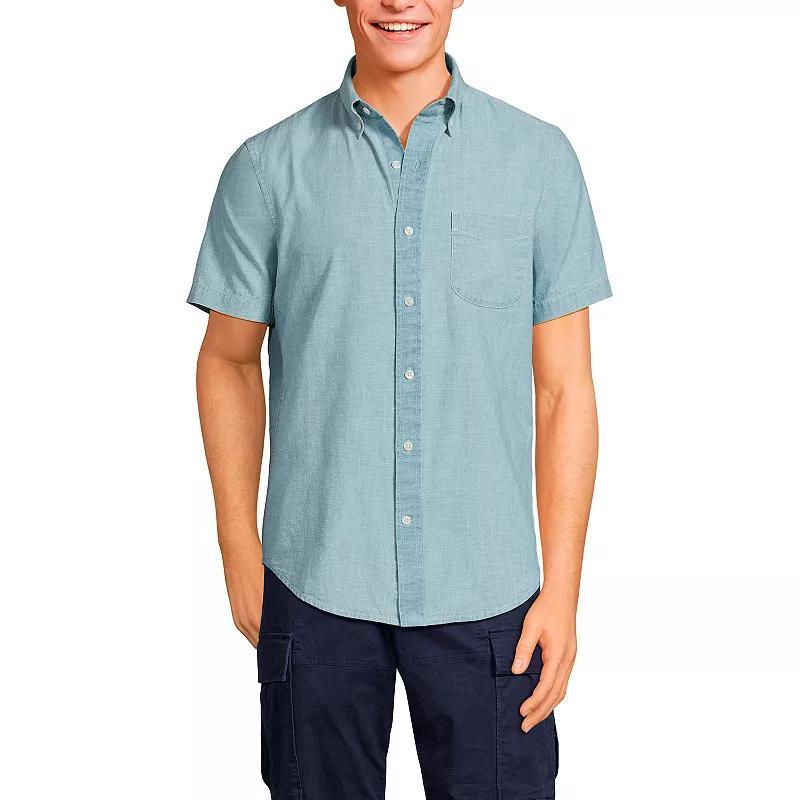 Men's Short Sleeve Button Down Chambray Shirt Product Image