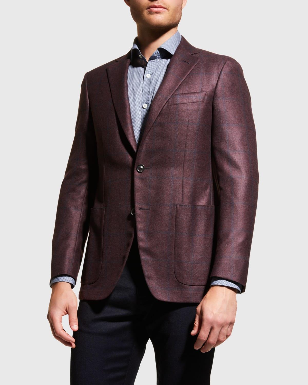 Mens Windowpane Wool Sport Jacket Product Image