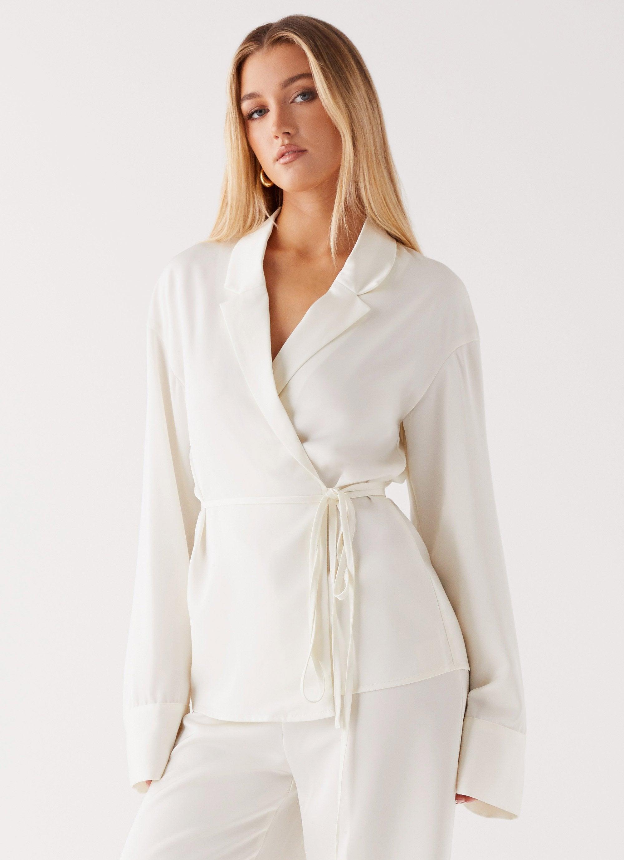 Tammie Tie Side Shirt - Pearl Product Image