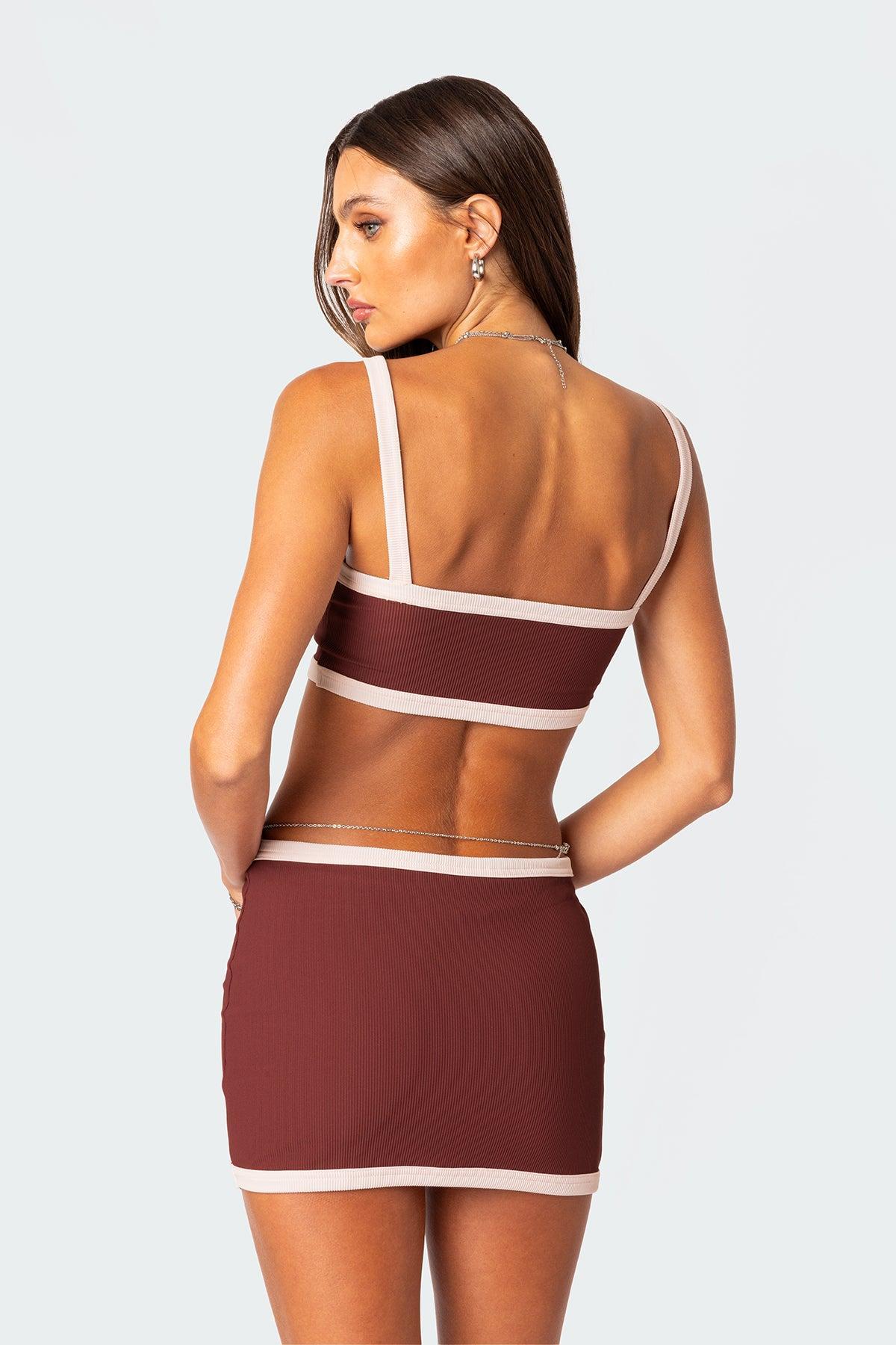 Sutton Contrast Ribbed Bra Top Product Image