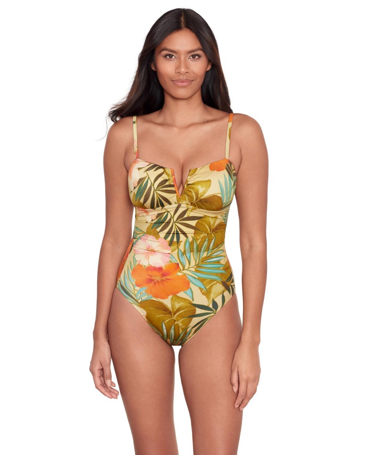 Lauren Ralph Lauren Womens V Wire Over The Shoulder One Piece Swimsuit Product Image