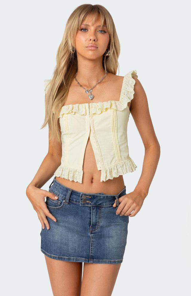 Edikted Women's Square Neck Ruffled Corset Product Image