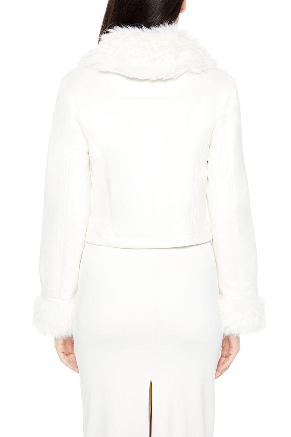 Faux Fur-Trim Zip-Up Jacket | Forever 21 Product Image