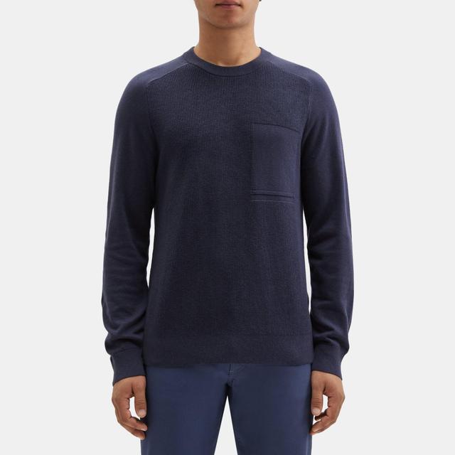 Cotton-Cashmere Ribbed Crewneck Sweater | Theory Outlet Product Image