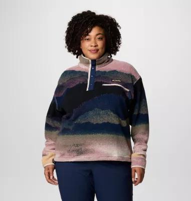 Columbia Women's Helvetia II Printed Cropped Half Snap Fleece Pullover - Plus Size- Product Image