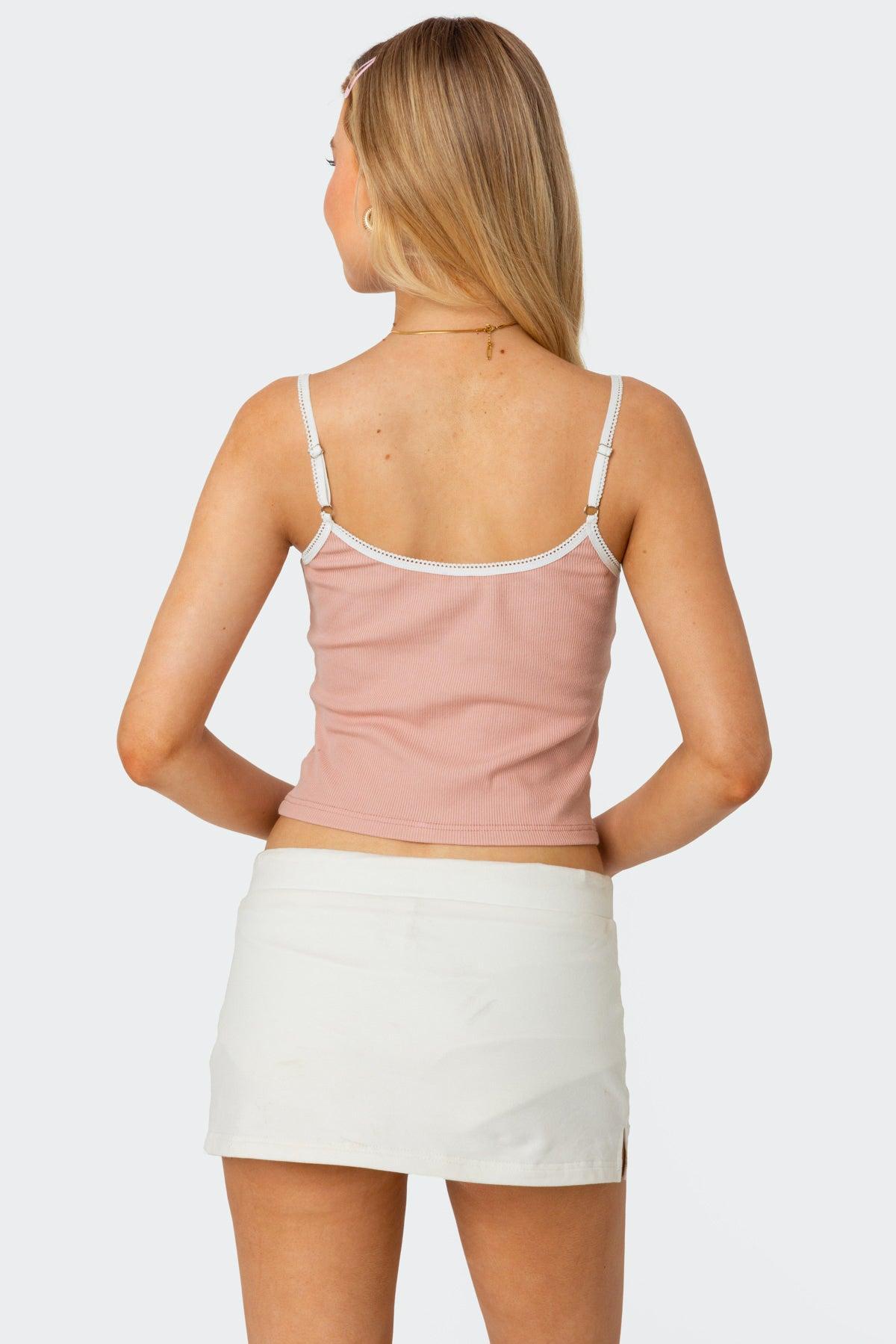 Franky Ribbed Contrast Tank Top Product Image