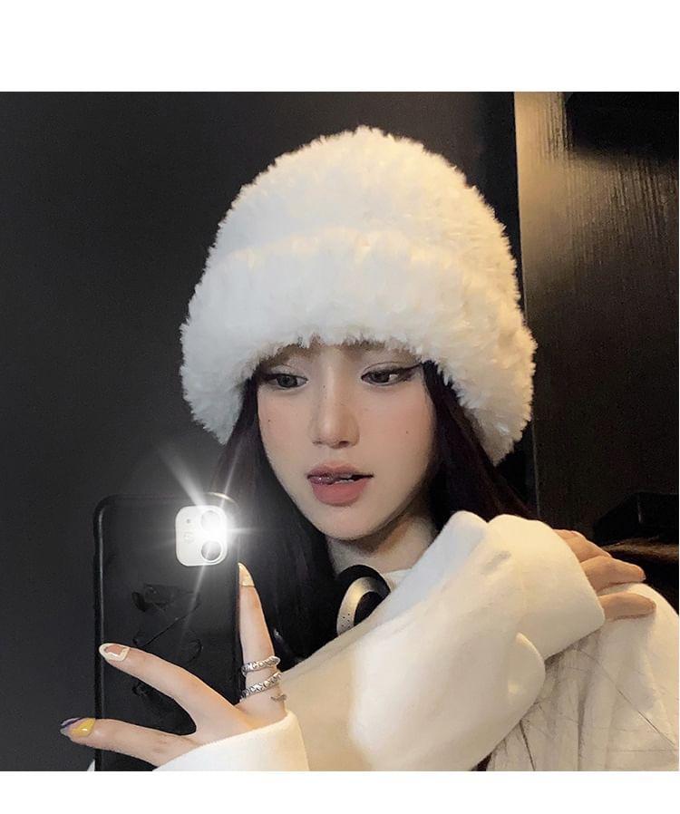 Faux Fur Knit Beanie Product Image