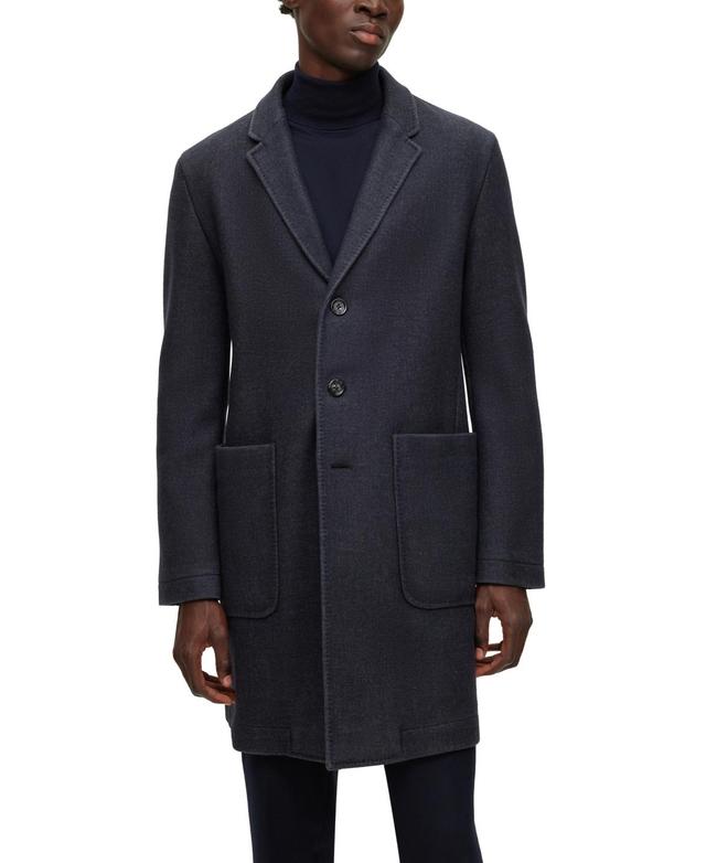 Boss by Hugo Boss Mens Micro-Patterned Slim-Fit Coat Product Image