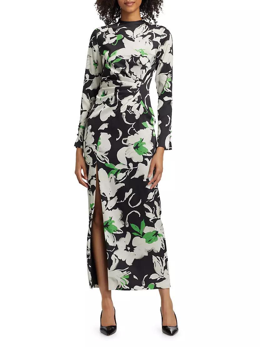 Floral Crêpe Sheath Midi-Dress Product Image