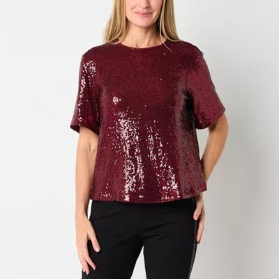 Liz Claiborne Womens Crew Neck Short Sleeve Blouse Product Image