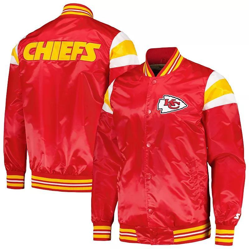 Mens Starter /Gold Kansas City Chiefs Satin Full-Snap Varsity Jacket Product Image