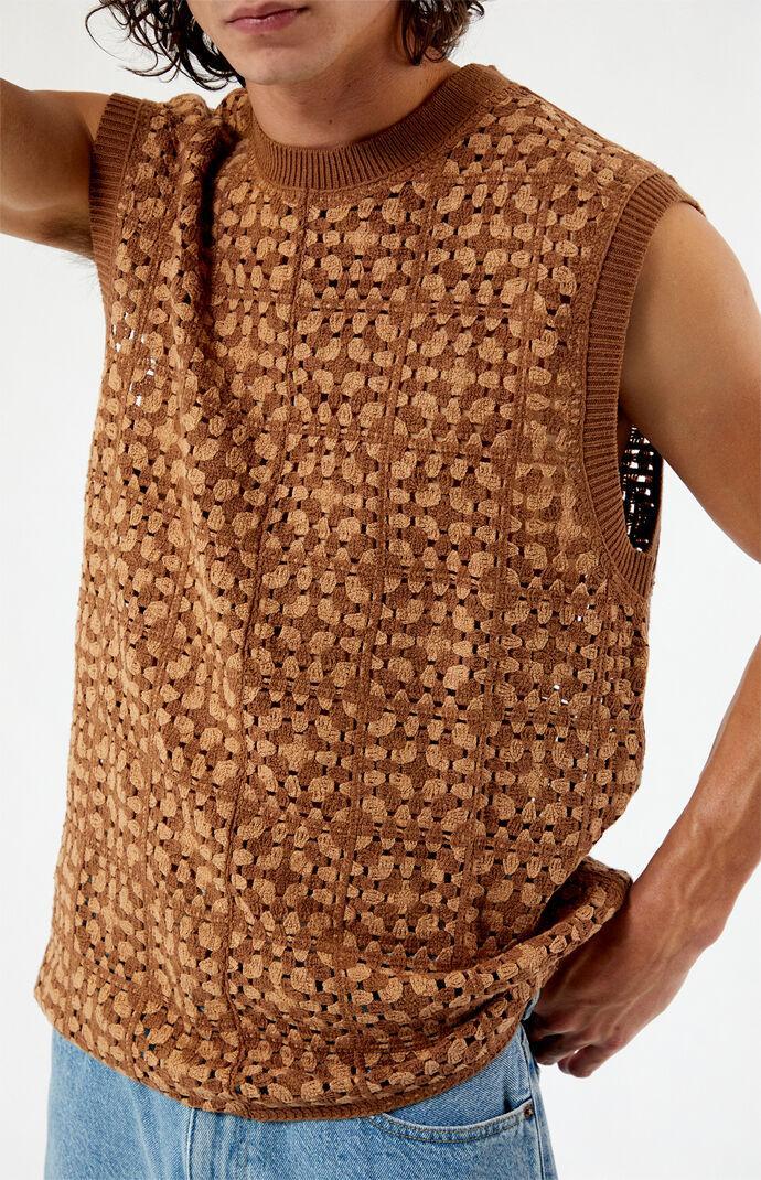 Men's Crochet Sweater Vest Product Image