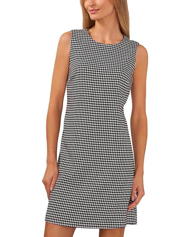 CeCe Womens Houndstooth Sleeveless Shift Dress Product Image