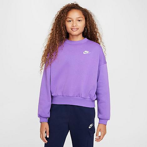 Nike Girls Sportswear Club Fleece Boxy Crewneck Sweatshirt Product Image