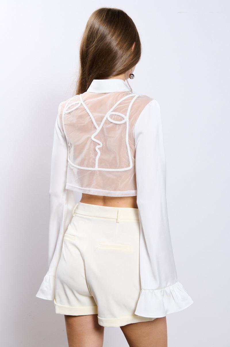 CANT LET YOU GO TIE FRONT BLOUSE Product Image