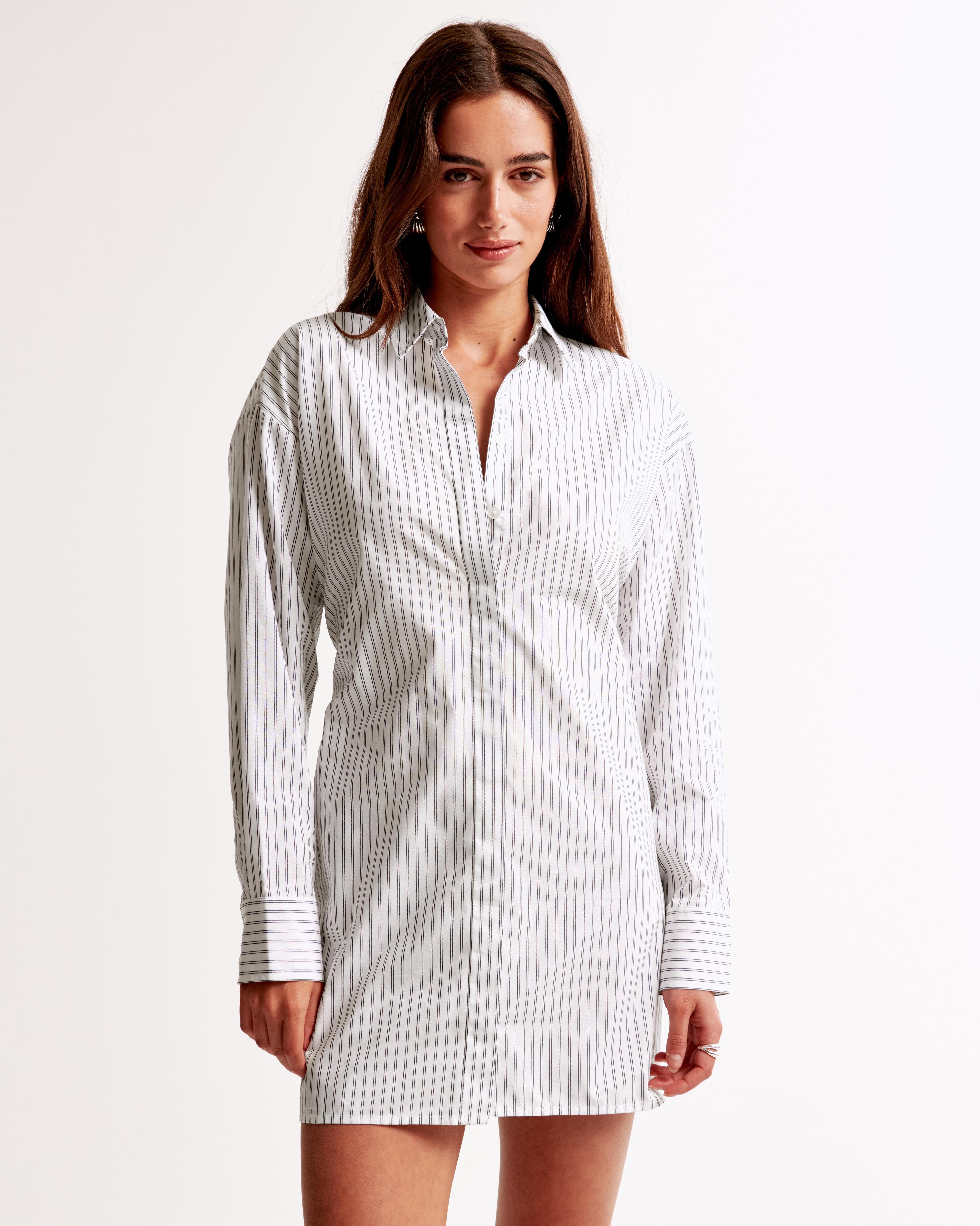 Long-Sleeve Mini Shirt Dress Product Image