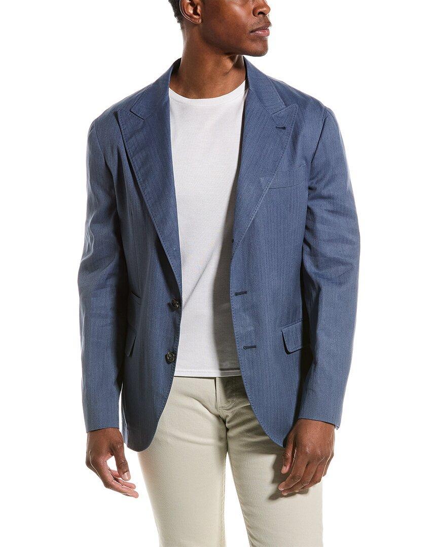 Silk & Linen-blend Blazer In Multi Product Image