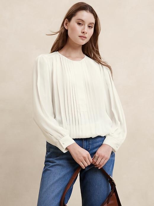 Pleated Georgette Blouse Product Image