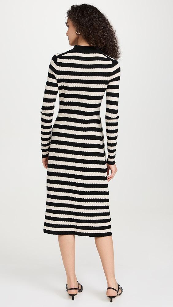 Lingua Franca Morrissey Textured Stripe Button-Thru Dress | Shopbop Product Image