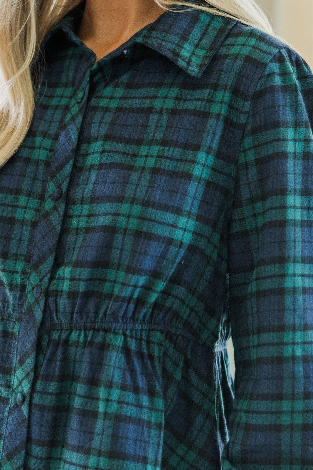 Make Your Own Choices Green Plaid Top Female Product Image