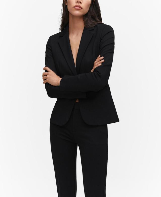 Mango Womens Blunt Stitch Fitted Blazer Product Image