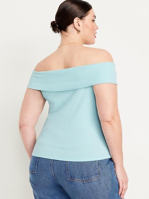 Off-Shoulder Ribbed Top Product Image