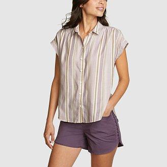 Women's Halcyon Short-Sleeve Shirred Shirt Product Image