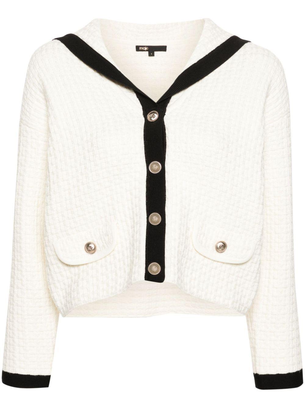 contrast-collar cardigan product image