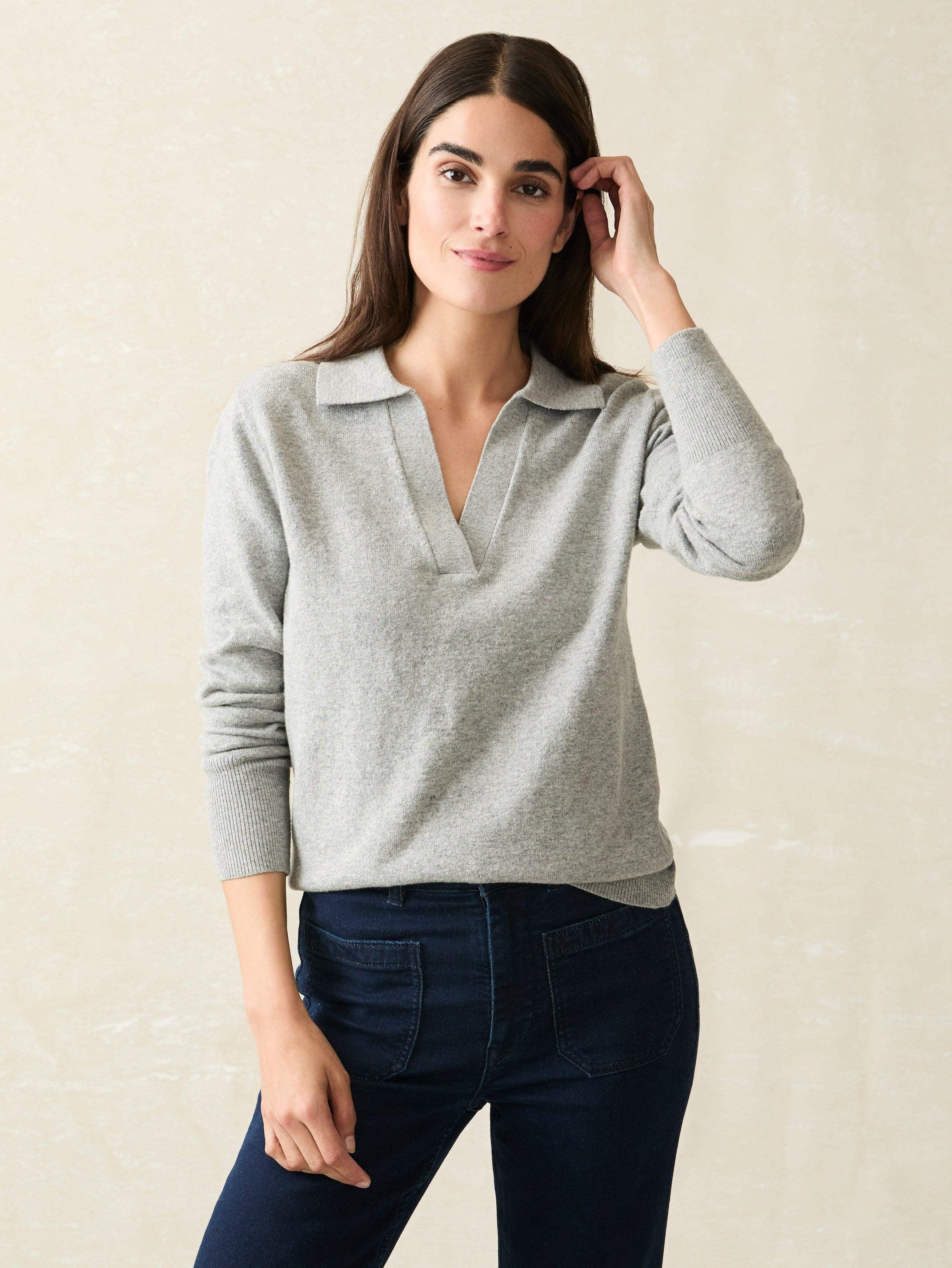 Jackson Sweater Polo - Grey Heather Female Product Image