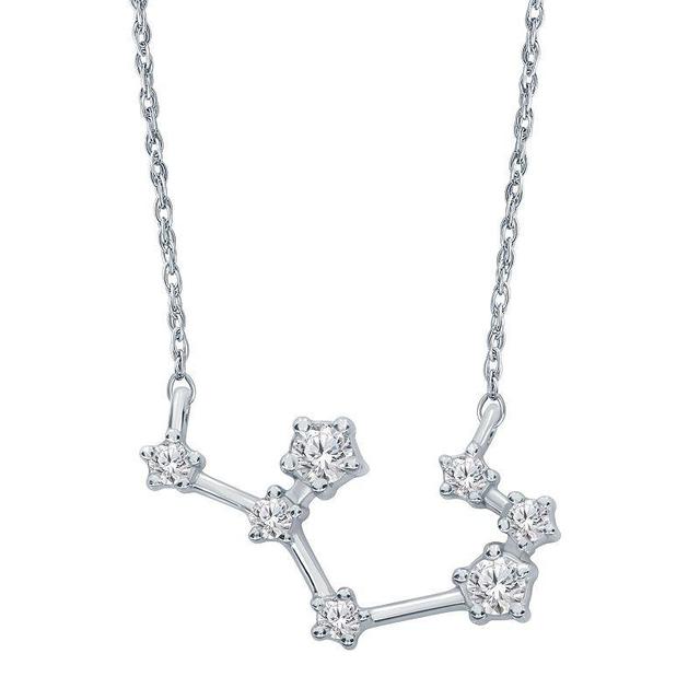 Sterling Silver 1/5 Carat T.W. Diamond Constellation Necklace, Womens Gemini Product Image