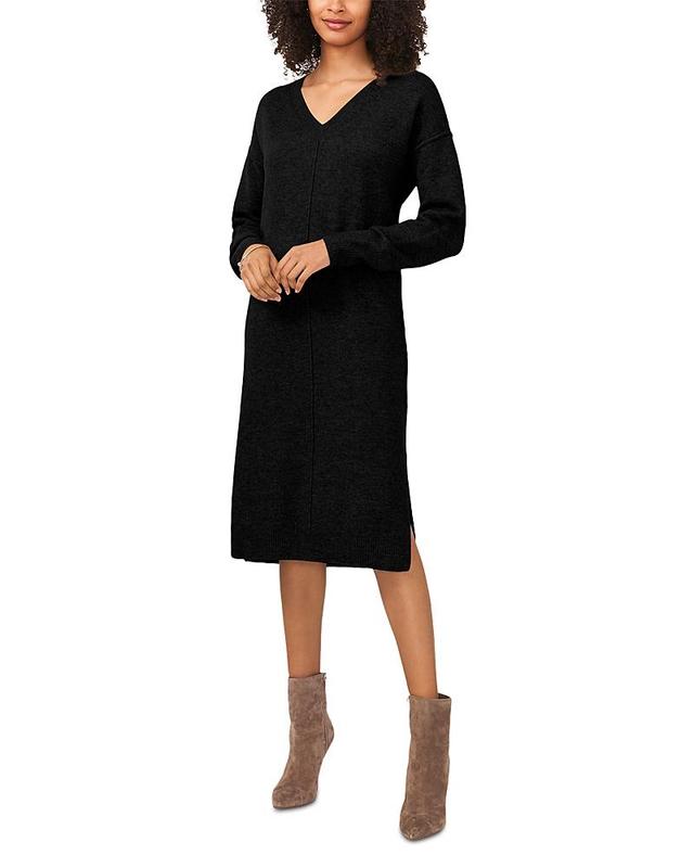 Vince Camuto Exposed Seam Long Sleeve Sweater Dress Product Image