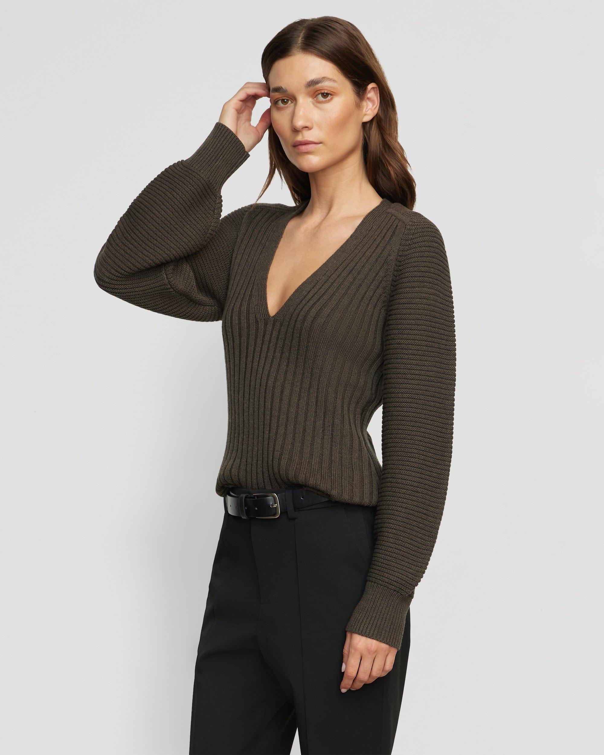 Sanne Ottoman-Knit V-Neck Sweater Product Image