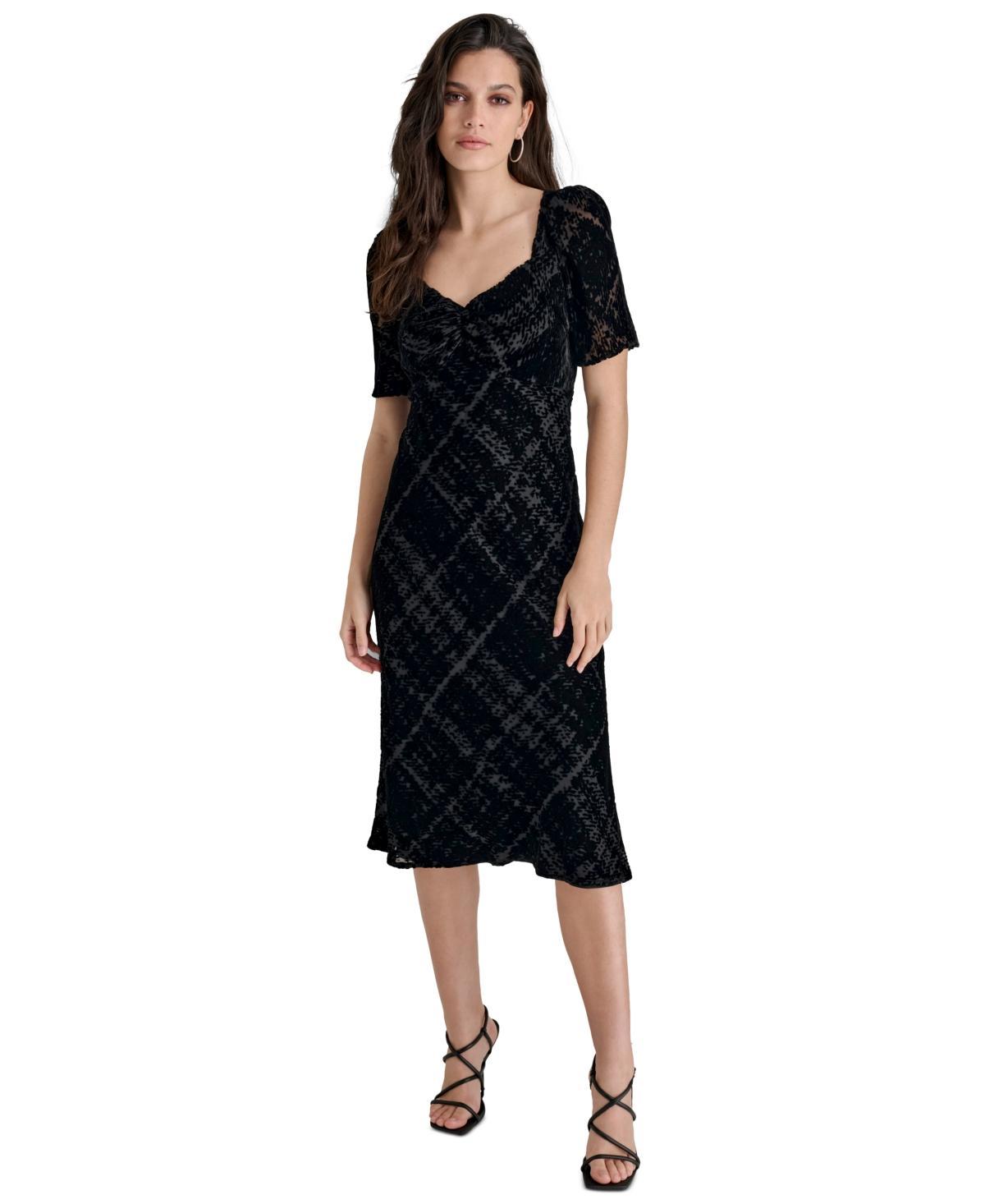 Dkny Womens Sweetheart-Neck Velvet Midi Dress Product Image